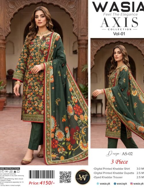 AS-02 WASIA AXIS 3-PIECE KHADDAR COLLECTION