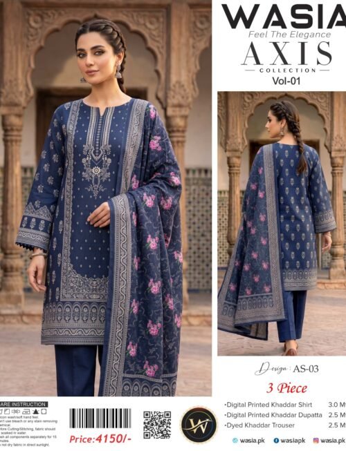AS-03 WASIA AXIS 3-PIECE KHADDAR COLLECTION