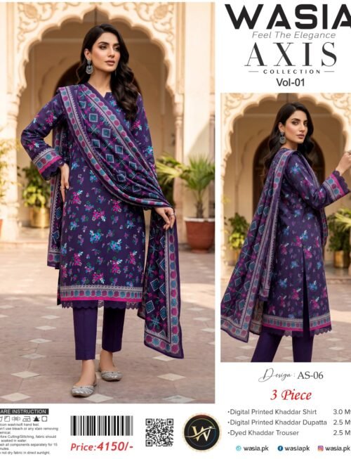 AS-06 WASIA AXIS 3-PIECE KHADDAR COLLECTION