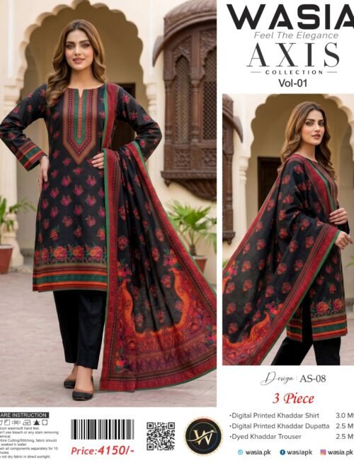 AS-08 WASIA AXIS 3-PIECE KHADDAR COLLECTION